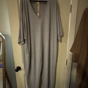 Gray V-Neck Jumpsuit